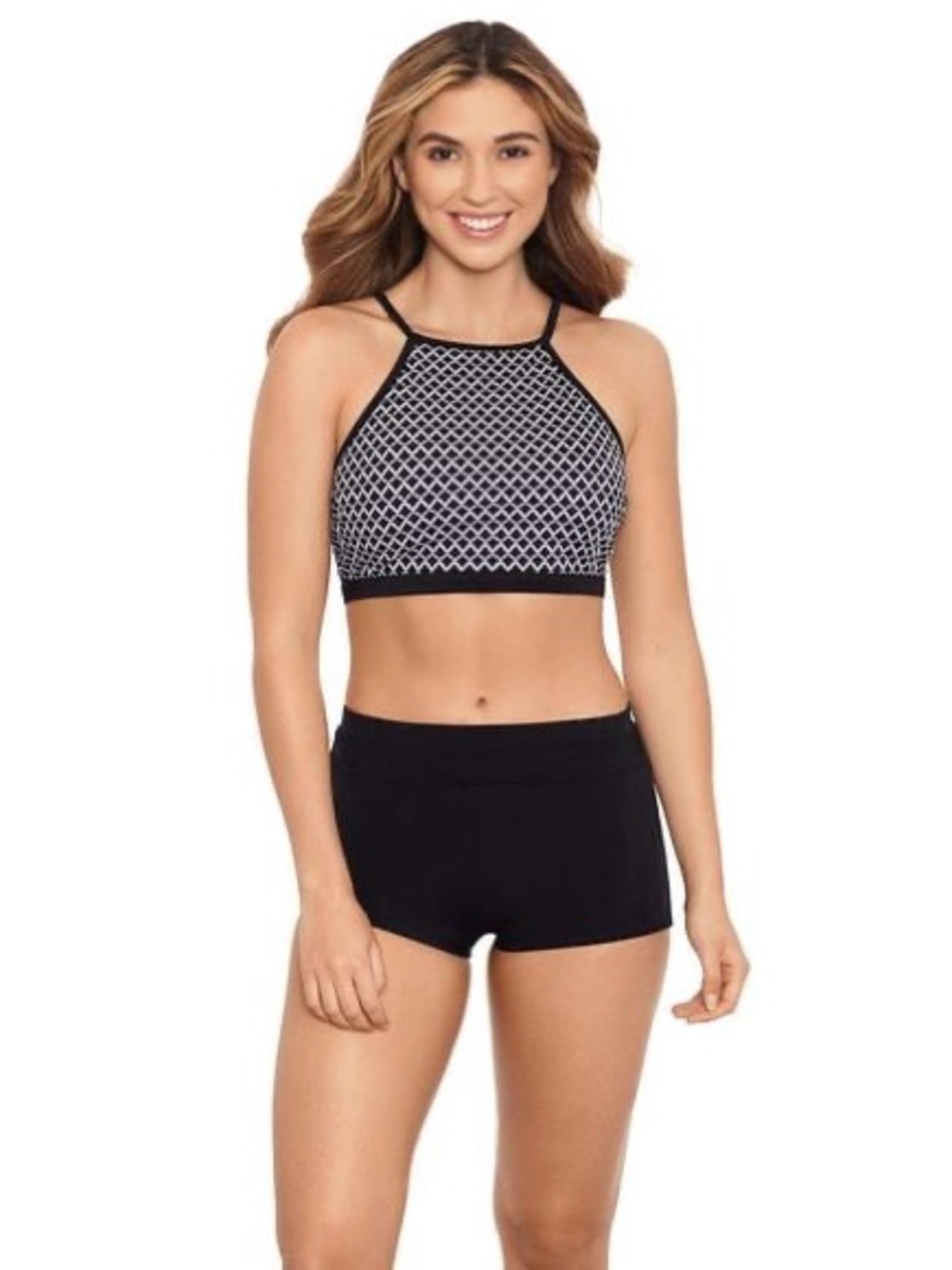 🌊 Women's Black & White Crop Bikini Top 🌊
